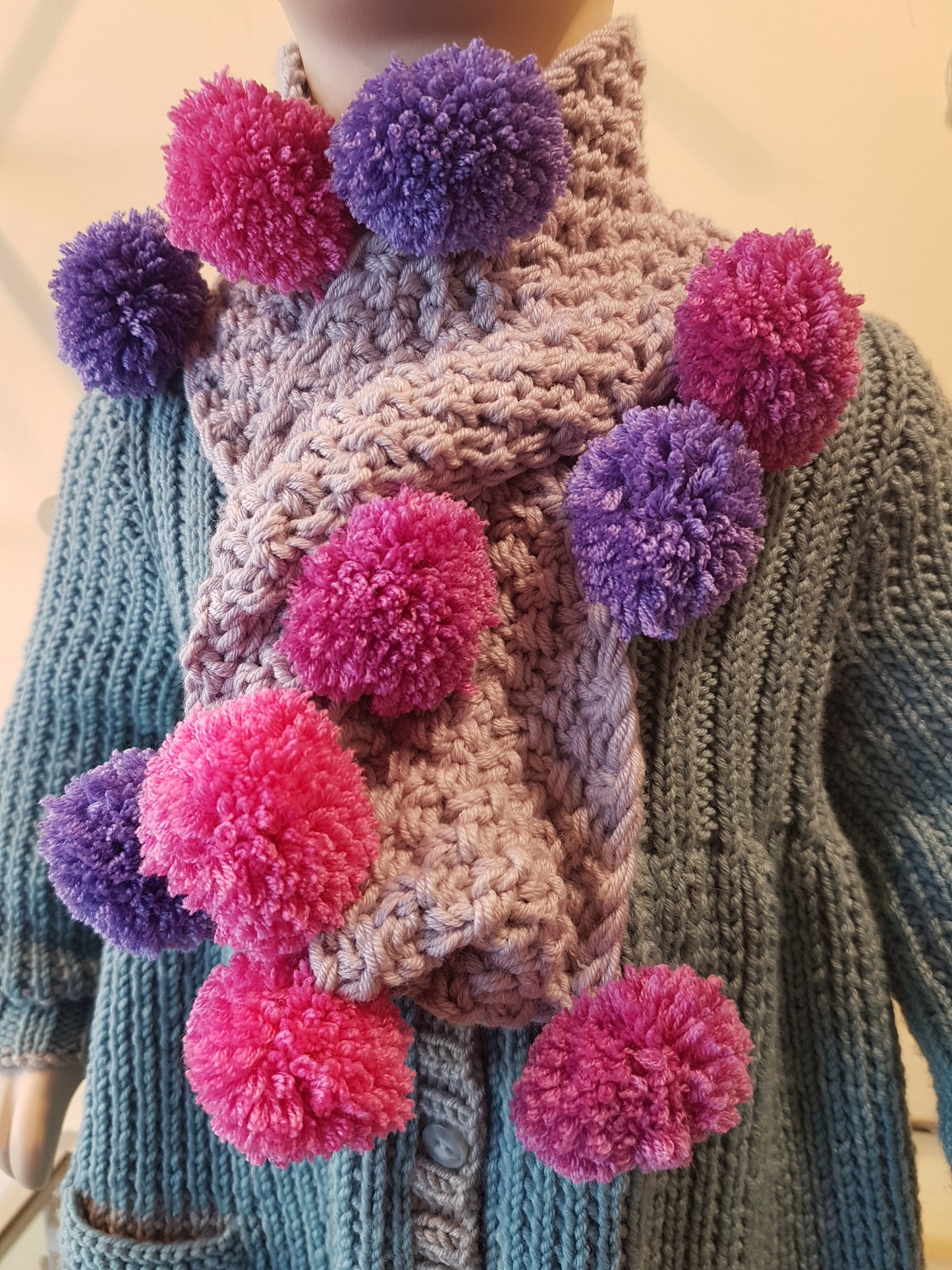 Cowl with Pom Poms