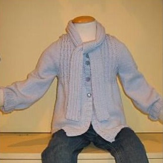 Wavy Cable Jacket with Scarf