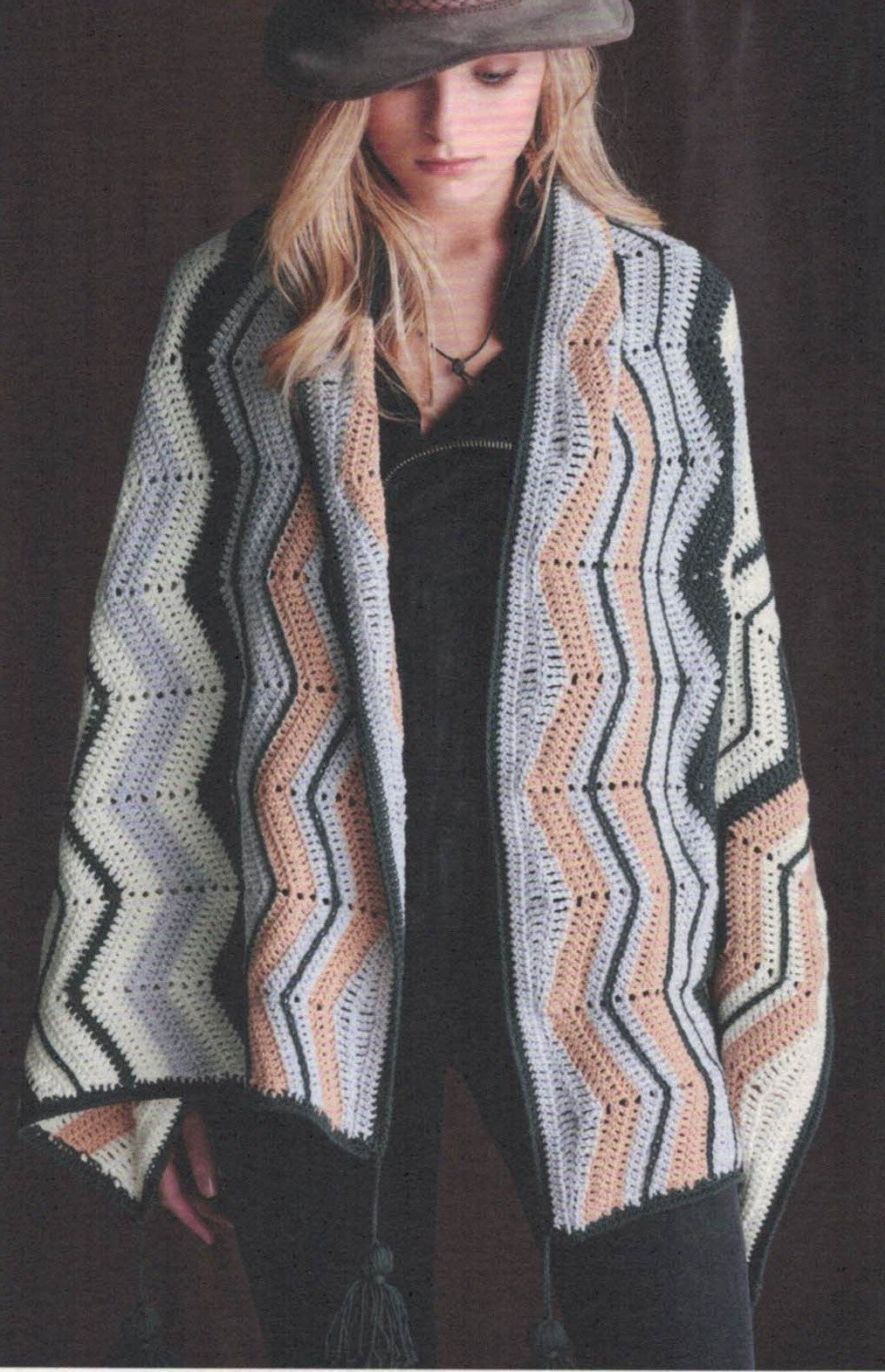 Crochet - Cleckheaton Leaflet 433 Crochet Chevron Scarf & Wrap