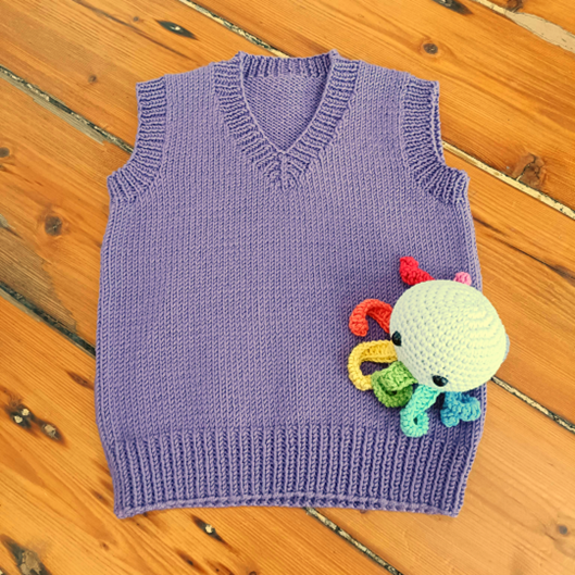 Henry Seamed 8ply Kids Vest