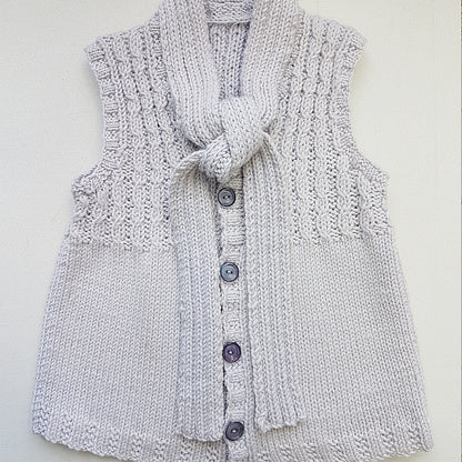 Wavy Cable Vest with Scarf