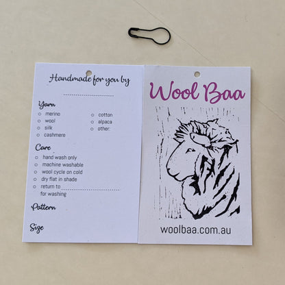 Wool Baa Yarn Care Gift Tags
